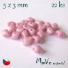 České korálky - Dvoudírkové KOSOČTVERCE 5x3mm, 22ks, růžové