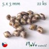 České korálky - Dvoudírkové KOSOČTVERCE 5x3mm, 22ks, béžovorůžové