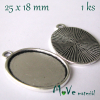 Kovové lůžko 32x20,5mm, 1ks, starostříbro
