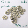 Kovový mezikus - placička, 20kusů, starostříbrná