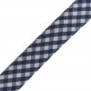 Šikmý proužek polyesterový zažehlený - káro modré - šíře 20mm
