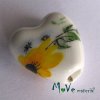 Korálek porcelánový srdíčko 14 x 14mm, 1ks