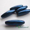 Korálky plast olivka 10x30mm, tm. modrá, 5ks