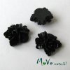 Kabošon květy lesklý A8 - resin - 2ks, černý