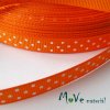 Stuha rypsová puntík 10mm 1m, oranžová