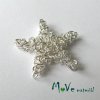 Kovový korálek hvězda, stříbrný, 25mm, 1ks