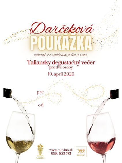 darčeková poukážka taliansky večer
