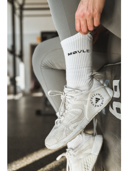 MOVLE Unisex vysoké ponožky bílé