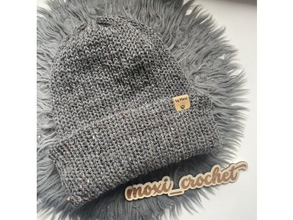 Tweed čepice tmavě šedá