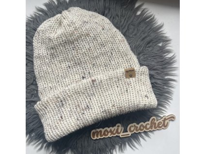 tweed čepice smetanová