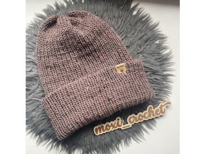 tweed čepice hnědá