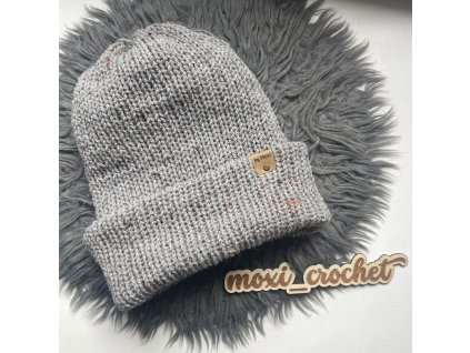 tweed čepice světle šedá