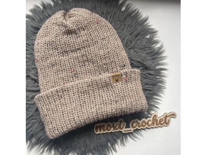 tweed čepice světle hnědá