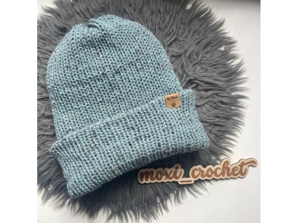 tweed čepice svetle modrá