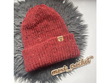 tweed čepice červená