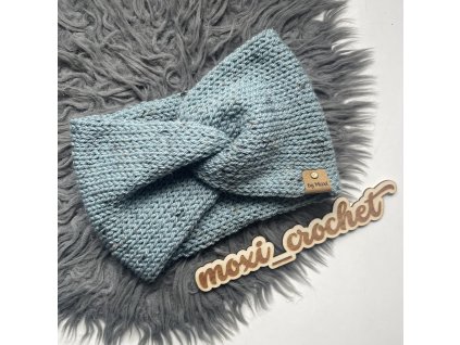 tweed čelenka svetle modrá