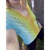 Ručně háčkovaný topík na plavky či croptop