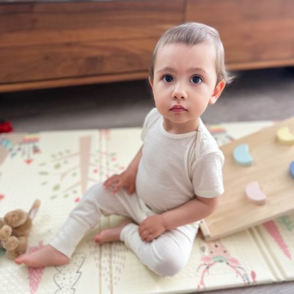 Letní merino souprava pro miminka – body a spodní díl