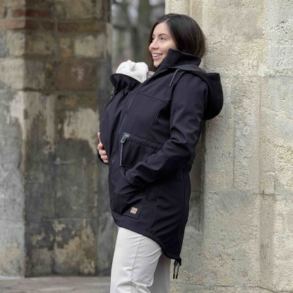 Nosiaca bunda MOYO Balck – ochrana bábätka pred vetrom a dažďom
