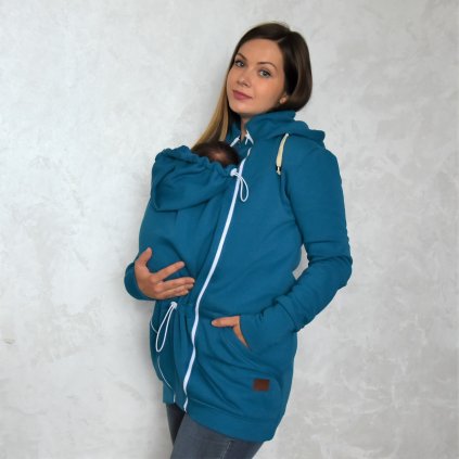 Basic mikina MOYO Cobalt – modrá mikina na nošení dětí