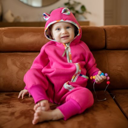 hrejivý teplákový overal pre deti MOYO Pink