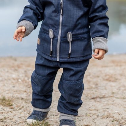 Dětské softshellové kalhoty Dark Blue – funkční střih.