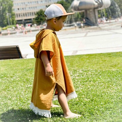 Plážové mušelínové pončo pro děti