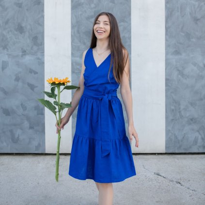 dámske ľanové šaty Breeze royal