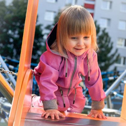 Detská softshellová súprava Pink – komplet bunda a nohavice