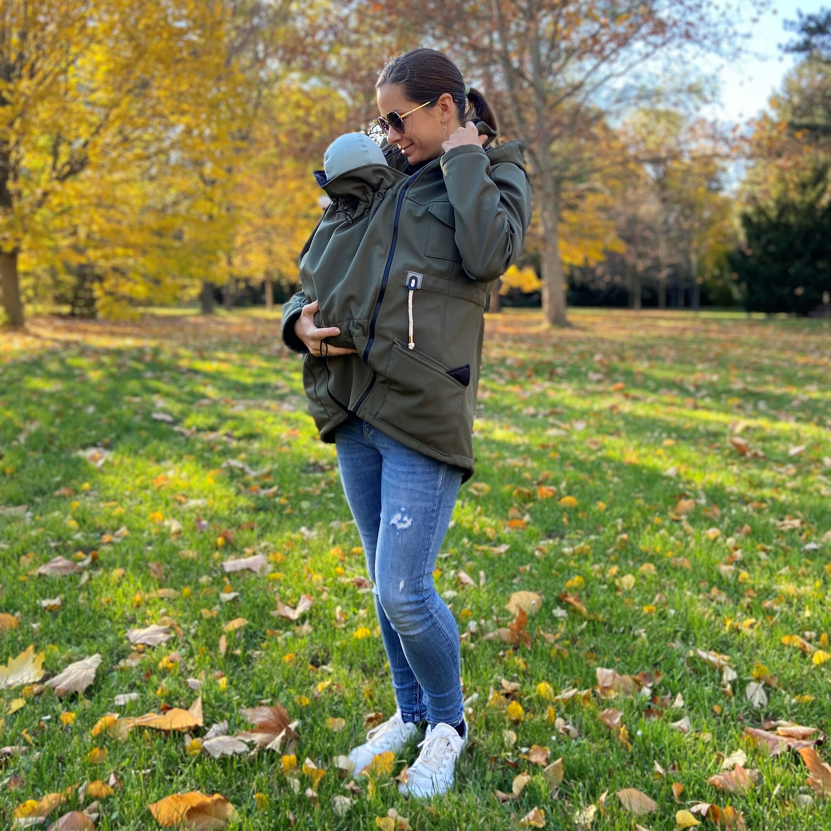 Softshellová bunda na nosenie detí Basic – Khaki | MOYO Veľkosť: M
