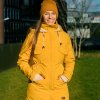 Dámska zimná bunda na nosenie Mustard