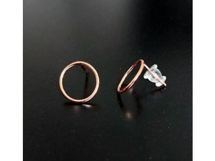 NÁUŠNICE STŘÍBRNÁ POZLACENÁ KOLEČKA ROSE GOLD