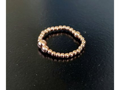 POZLACENÝ STŘÍBRNÝ PRSTÝNEK S KULIČKOU