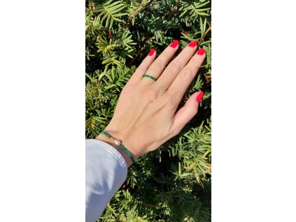 Náramek z malachitu s perlou