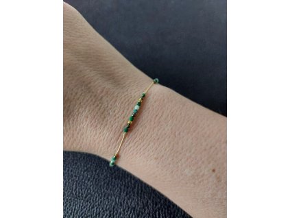 Náramek mix zelených minerálů