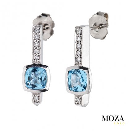Diamantové náušnice s topásom MG2632