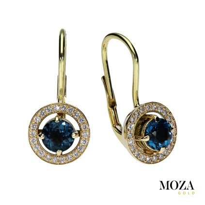 Diamantové náušnice s topásom MG2762