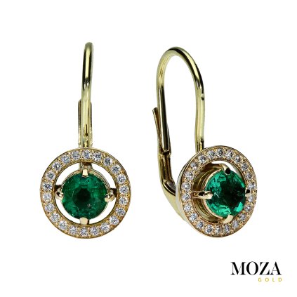 Diamantové náušnice so smaragdom MG2762