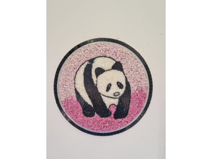 mozaika panda, průměr 30cm