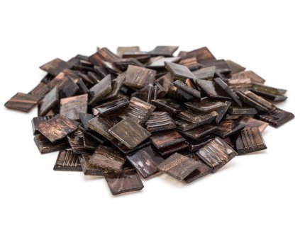 Mozaika sklenená hnedá transparentná zlatavá 20x20mm