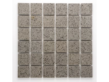 MS 004 mozaika z umělého kamene šedá 48x48mm