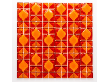 MGC 023 skleněná mozaika červená 23x23+48x48mm