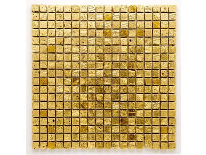 MS 006 mozaika z kamene a umělého kamene zlatá 15x15mm