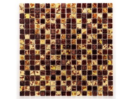 MS 007 mozaika z kamene a umělého kamene zlatá 15x15mm