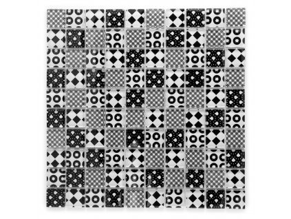 Skleněná mozaika vícebarevná patchwork 23x23x8mm