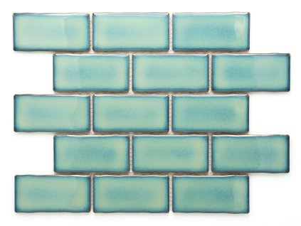 Keramická mozaika tyrkysová 50x100mm