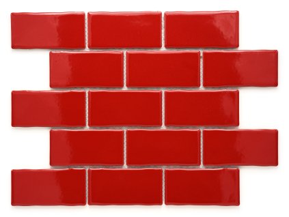 Keramická mozaika červená 50x100mm