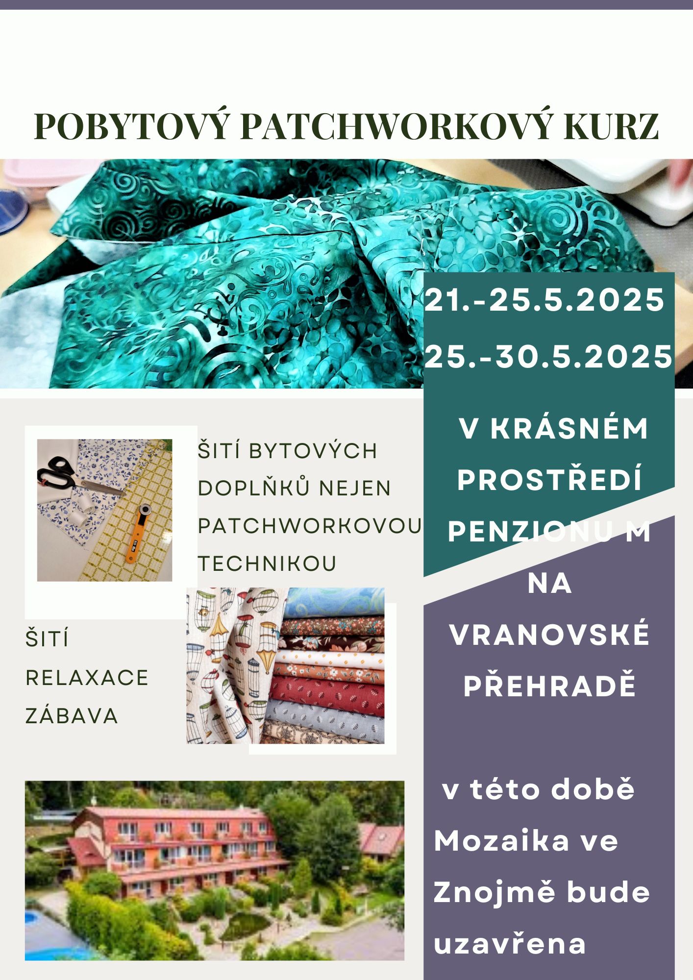 Pobytový patchworkový kurz na Vranově
