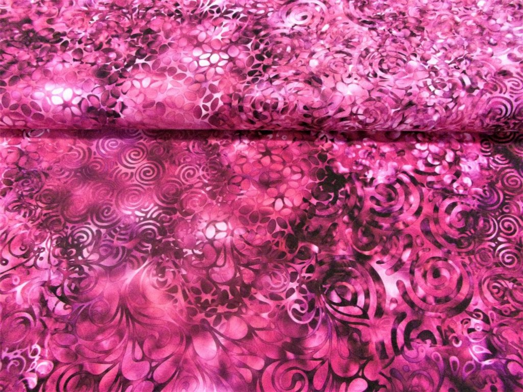 2358 tisk prolevana batika spiralky color dv cyklamen