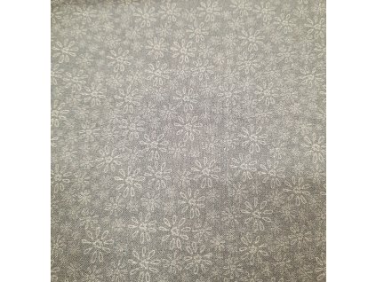 tisk- drobný květinový motiv na šedofialové